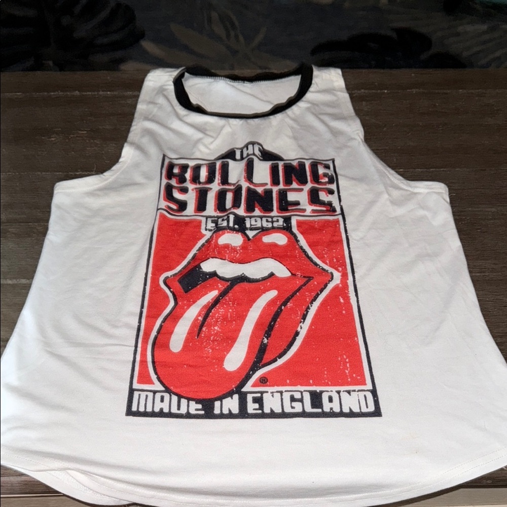 New The Rolling Stones Red and Black Graphic Tee L rock rocker tank top